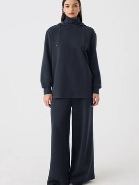 Lyra Modest High Neck Hoodie and Wide Leg Track Bottom Set Size XL